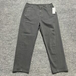 Treasure & Bond Womens Pants Size L‎ Gray Stretch Casual Straight Leg High Rise
